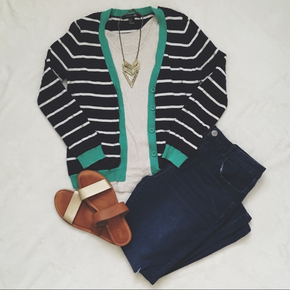 Forever 21 Striped Cardigan